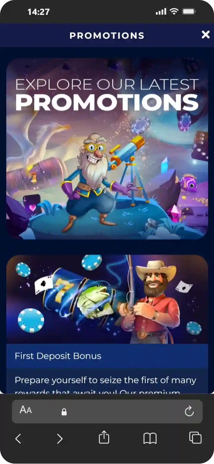 Winomania Casino promotions page